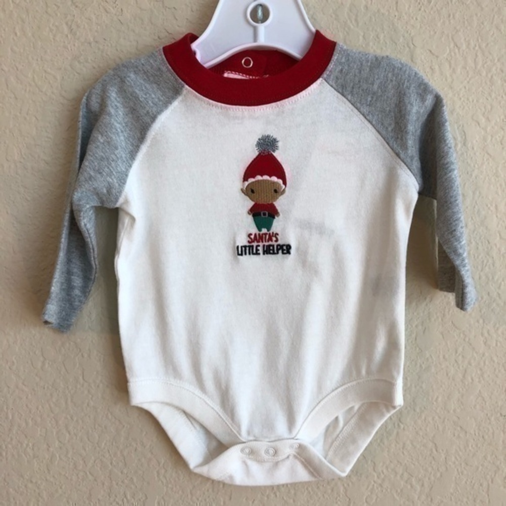 Gymboree Santa’s Helper Long Sleeve Onesie NWT